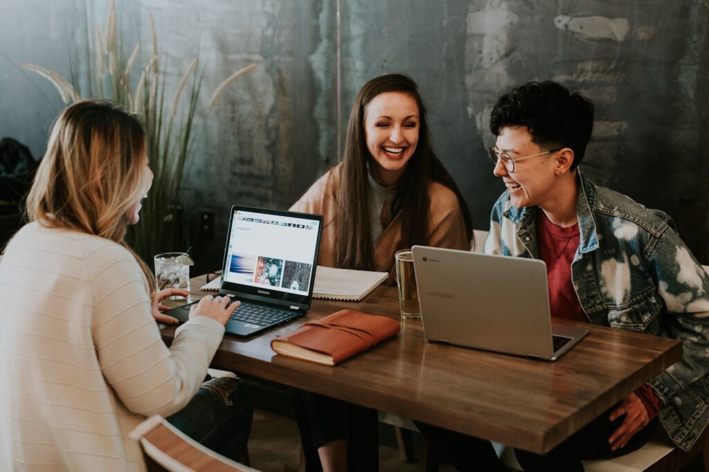 Marketing team reviewing Google Ads campaign performance