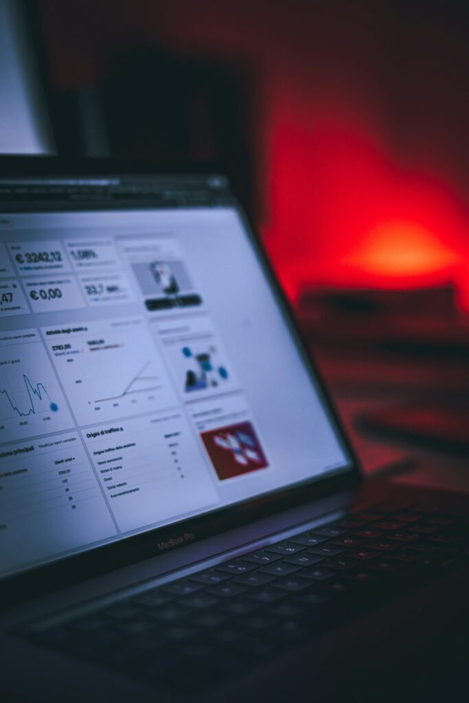 Local business search results on a laptop screen